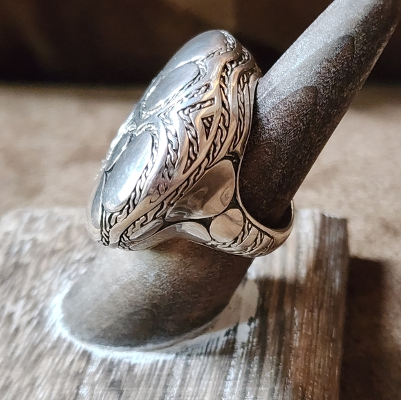 John Hardy Sterling Silver Kali Tamen Zen Cushion Ring - Picture 6 of 10